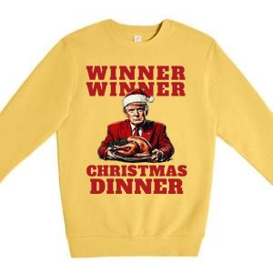 Humorous Trump Christmas Winner Winner Christmas Dinner Premium Crewneck Sweatshirt