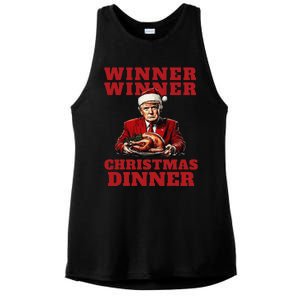 Humorous Trump Christmas Winner Winner Christmas Dinner Ladies PosiCharge Tri-Blend Wicking Tank