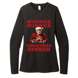 Humorous Trump Christmas Winner Winner Christmas Dinner Womens CVC Long Sleeve Shirt