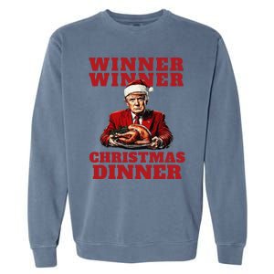 Humorous Trump Christmas Winner Winner Christmas Dinner Garment-Dyed Sweatshirt