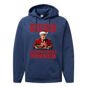 Humorous Trump Christmas Winner Winner Christmas Dinner Performance Fleece Hoodie