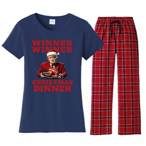 Humorous Trump Christmas Winner Winner Christmas Dinner Women's Flannel Pajama Set