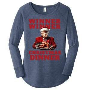 Humorous Trump Christmas Winner Winner Christmas Dinner Women's Perfect Tri Tunic Long Sleeve Shirt