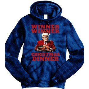 Humorous Trump Christmas Winner Winner Christmas Dinner Tie Dye Hoodie