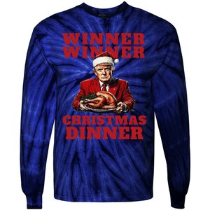 Humorous Trump Christmas Winner Winner Christmas Dinner Tie-Dye Long Sleeve Shirt