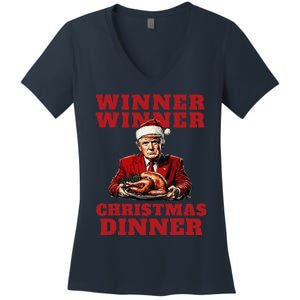 Humorous Trump Christmas Winner Winner Christmas Dinner Women's V-Neck T-Shirt