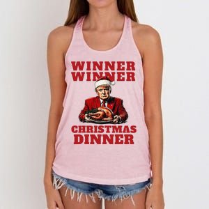 Humorous Trump Christmas Winner Winner Christmas Dinner Women's Knotted Racerback Tank