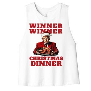 Humorous Trump Christmas Winner Winner Christmas Dinner Women's Racerback Cropped Tank