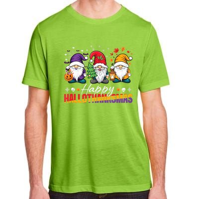 Halloween Thanksgiving Christmas Happy Hallothanksmas Funny Adult ChromaSoft Performance T-Shirt