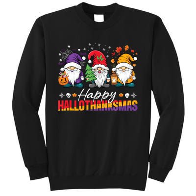 Halloween Thanksgiving Christmas Happy Hallothanksmas Funny Sweatshirt