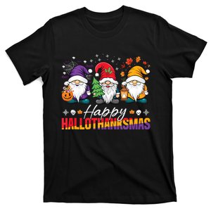 Halloween Thanksgiving Christmas Happy Hallothanksmas Funny T-Shirt