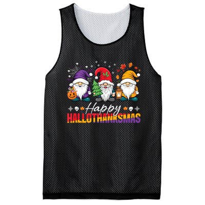 Halloween Thanksgiving Christmas Happy Hallothanksmas Funny Mesh Reversible Basketball Jersey Tank