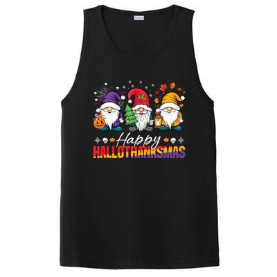 Halloween Thanksgiving Christmas Happy Hallothanksmas Funny PosiCharge Competitor Tank