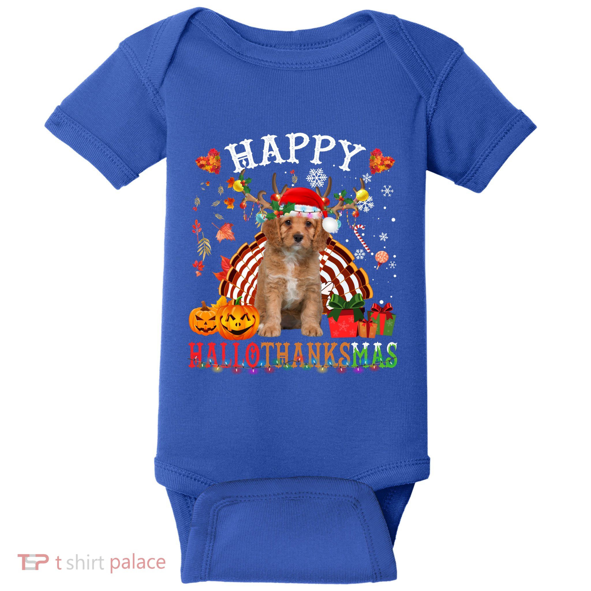 Halloween Thanksgiving Christmas Cavapoo Hallothanksmas Cute Gift Baby Bodysuit