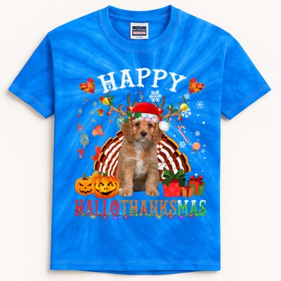 Halloween Thanksgiving Christmas Cavapoo Hallothanksmas Cute Gift Kids Tie-Dye T-Shirt