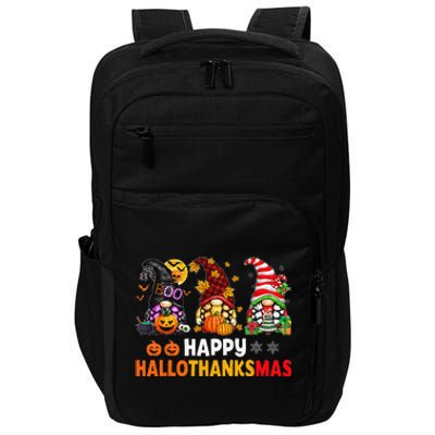 Halloween Thanksgiving Christmas Happy HalloThanksMas Gnomes Impact Tech Backpack