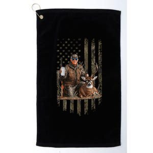 Hunting Trump Camouflage Usa Flag Deer Hunting Season Maga Platinum Collection Golf Towel