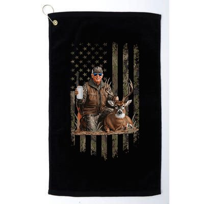 Hunting Trump Camouflage Usa Flag Deer Hunting Season Maga Golf Towel