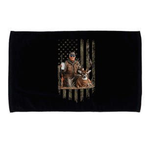 Hunting Trump Camouflage Usa Flag Deer Hunting Season Maga Microfiber Hand Towel