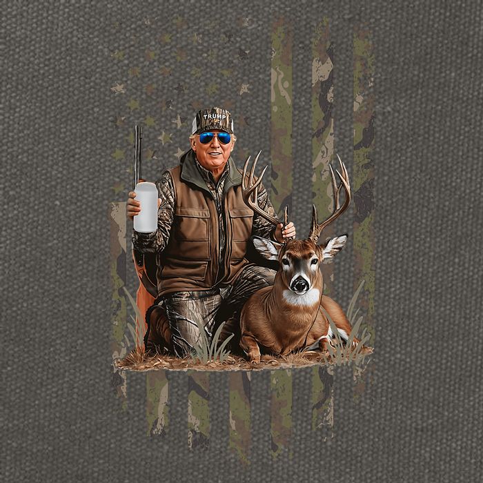 Hunting Trump Camouflage Usa Flag Deer Hunting Season Maga Cotton Canvas Backpack