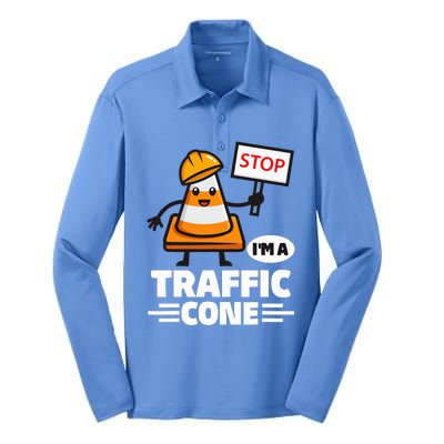 Halloween Traffic Cone Costume IM A Traffic Cone Silk Touch Performance Long Sleeve Polo