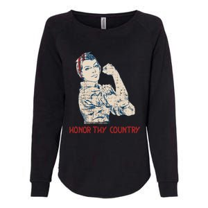 Honor Thy Country American Independence Usa Freedom Gift Womens California Wash Sweatshirt