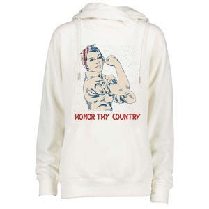 Honor Thy Country American Independence Usa Freedom Gift Womens Funnel Neck Pullover Hood