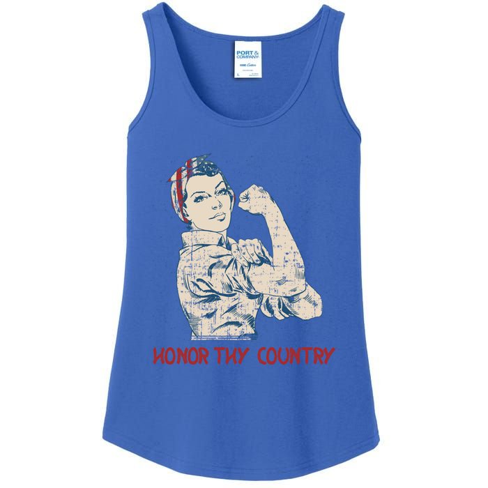 Honor Thy Country American Independence Usa Freedom Gift Ladies Essential Tank