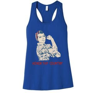 Honor Thy Country American Independence Usa Freedom Gift Women's Racerback Tank