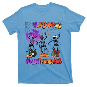 Halloween Thanksgiving Christmas Hallothanksmas Skeleton Gift T-Shirt