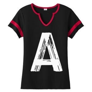 Halloween Team Costume Funny Letter A Group Theme Ladies Halftime Notch Neck Tee