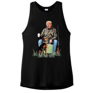 Hunting Trump Camouflage Funny Duck Hunting Season Maga Ladies PosiCharge Tri-Blend Wicking Tank