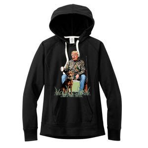 Hunting Trump Camouflage Funny Duck Hunting Season Maga Women's Fleece Hoodie