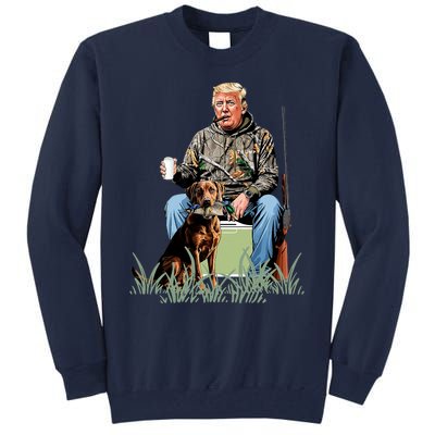 Hunting Trump Camouflage Funny Duck Hunting Season Maga Tall Sweatshirt