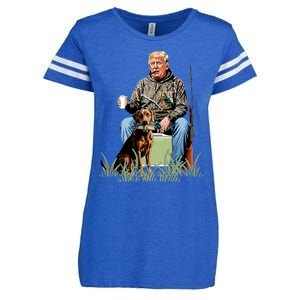 Hunting Trump Camouflage Funny Duck Hunting Season Maga Enza Ladies Jersey Football T-Shirt