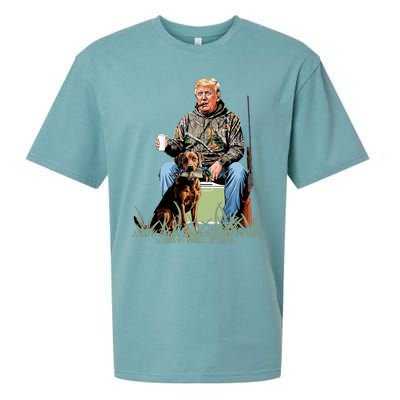 Hunting Trump Camouflage Funny Duck Hunting Season Maga Sueded Cloud Jersey T-Shirt