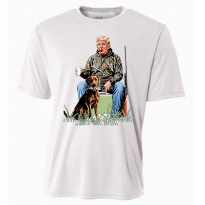 Hunting Trump Camouflage Funny Duck Hunting Season Maga Cooling Performance Crew T-Shirt