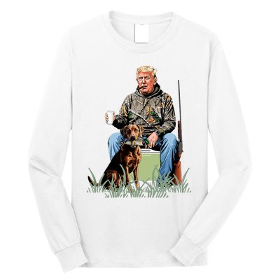 Hunting Trump Camouflage Funny Duck Hunting Season Maga Long Sleeve Shirt