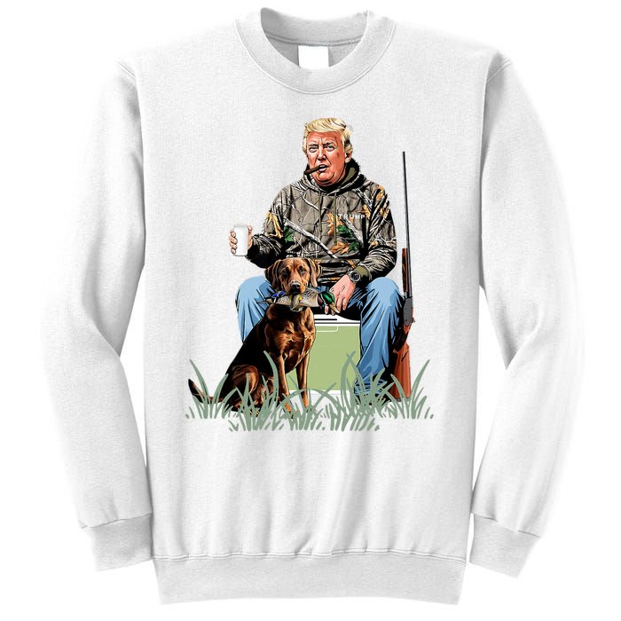 Hunting Trump Camouflage Funny Duck Hunting Season Maga Sweatshirt