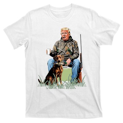 Hunting Trump Camouflage Funny Duck Hunting Season Maga T-Shirt