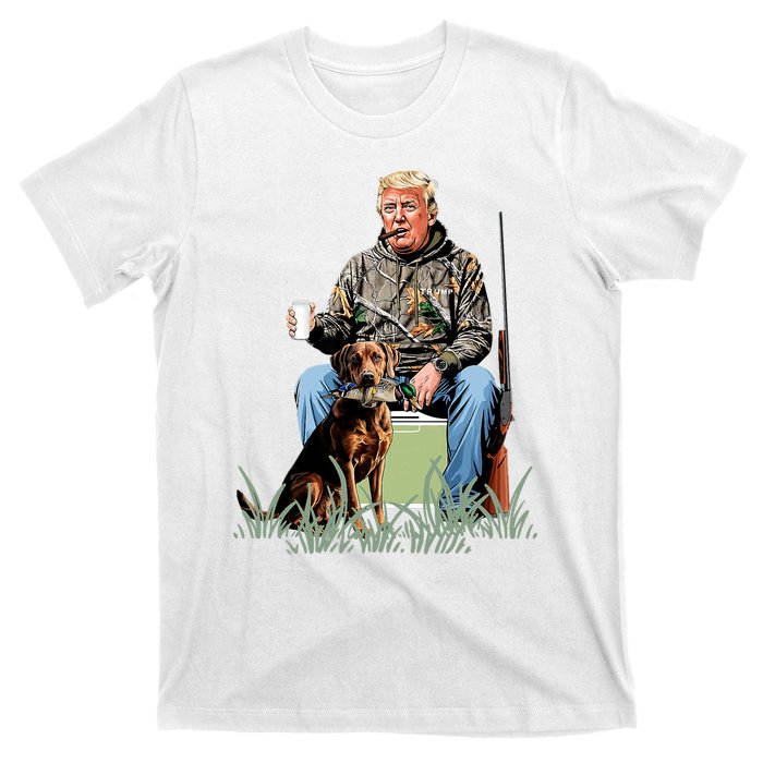 Hunting Trump Camouflage Funny Duck Hunting Season Maga T-Shirt