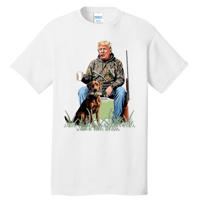 Hunting Trump Camouflage Funny Duck Hunting Season Maga Tall T-Shirt