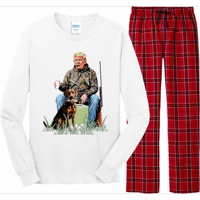 Hunting Trump Camouflage Funny Duck Hunting Season Maga Long Sleeve Pajama Set