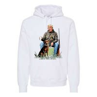 Hunting Trump Camouflage Funny Duck Hunting Season Maga Premium Hoodie