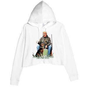 Hunting Trump Camouflage Funny Duck Hunting Season Maga Crop Fleece Hoodie