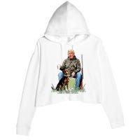 Hunting Trump Camouflage Funny Duck Hunting Season Maga Crop Fleece Hoodie