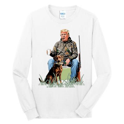 Hunting Trump Camouflage Funny Duck Hunting Season Maga Tall Long Sleeve T-Shirt