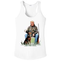 Hunting Trump Camouflage Funny Duck Hunting Season Maga Ladies PosiCharge Competitor Racerback Tank