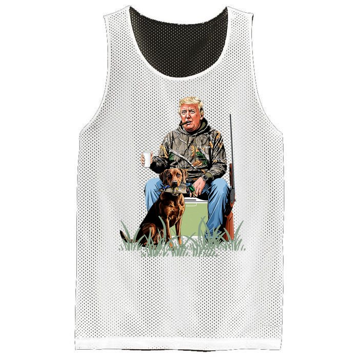 Hunting Trump Camouflage Funny Duck Hunting Season Maga Mesh Reversible Basketball Jersey Tank