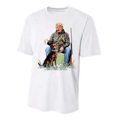 Hunting Trump Camouflage Funny Duck Hunting Season Maga Performance Sprint T-Shirt